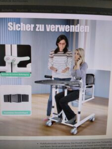 Hydraulischer Transfehrstuhl für die Pflege