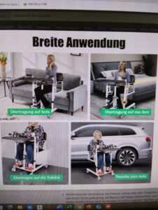 Hydraulischer Transfehrstuhl für die Pflege
