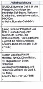 Pflegebett von BURMEIER DALI II
