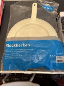 Aufblasbare Haarwaschwanne und Bettpfanne