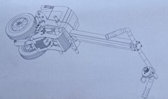 Brems- und Schiebehilfe für Rollstuhl